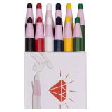 HOMSSEM New China Markers Grease Pencils 12-Pack Multi-Surface Wax Markers for Glass, Metal, Plastic Non-Sharpening Peel Off China Marker (Mix 12p)