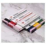 HOMSSEM New China Markers Grease Pencils 12-Pack Multi-Surface Wax Markers for Glass, Metal, Plastic Non-Sharpening Peel Off China Marker (Mix 12p)
