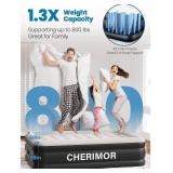 Queen Air Mattress with Built-in Pump, 18" Raised Comfort, 48Hr Leak-Proof Test, Upgraded Honeycomb Pillar Design, Supports 800 lbs, 3-Min Inflation-Inflatable Bed for Home Guests & Camping