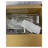 MOUKABAL Dish Drying Rack - Stainless Steel Over The Sink Dish Drying Rack (Expandable Length), 2 Tier Large Dish Rack with Utensil Holder, 32.3" - 33.9"(L) x 11.4"(W) x 32.3"(H) Silver