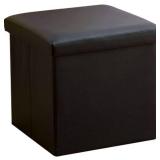 Retails for $130! Foot Stool Ottoman Footrest Folding Storage Cube, Storage Box Toy Box Footrest Faux Leather Footstool Seat Suitable for Living Room Bedroom Hallway
