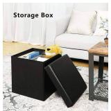 Retails for $130! Foot Stool Ottoman Footrest Folding Storage Cube, Storage Box Toy Box Footrest Faux Leather Footstool Seat Suitable for Living Room Bedroom Hallway