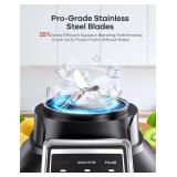 Ganiza Professional Smoothie Blender, Blenders for Smoothies with 1800 Peak Watts & 8 Auto Programs for Frozen Fruits & Ice, 64-oz Large Blender for Shakes and Smoothies (Black)
