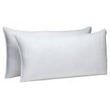 Amazon Basics Down-Alternative Pillows for Stomach and Back Sleepers, Soft Density, 20 x 36 inches, 2-Pack, White
