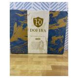 Acacia Wood Serving Tray with Metal Handles, 17x13in Large Ottoman Tray, Food Drinks Tray for Coffee Table, Breakfast, Dinner & Bar, Rustic Decorative Tray for Kitchen, Bedroom Gift Box