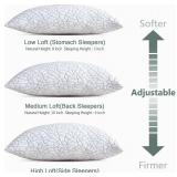 BPC Premium Rayon Derived from Bamboo Firm Pillows King Size Set of 2 - Hypoallergenic Shredded Memory Foam Pillows with Removable Cover Bed Pillows for Side Stomach and Back Sleepers, CertiPUR-US