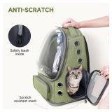 Cat Backpack Carrier, Breathable Cat Carrier Large Space Bubble Pet Backpack for Kitty Small Dog up to 15lbs, Transparent & Foldable Pet Carrier for Travel Hiking