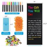 Magnetic Chalkboard Contact Paper for Wall, 47.2" x 18" Self-Adhesive Magnet Wall Sheet with 79 Magnete Letters for Kids and 12 Colors Liquid Chalk, Magnetic Wallpaper Stickers, Chalk Board