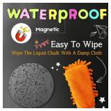 Magnetic Chalkboard Contact Paper for Wall, 47.2" x 18" Self-Adhesive Magnet Wall Sheet with 79 Magnete Letters for Kids and 12 Colors Liquid Chalk, Magnetic Wallpaper Stickers, Chalk Board