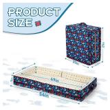 100% Cotton Lining Portable Foldable Toddler Travel Bed - Soft Foam Floor Bed with Washable Cover, Safe and Comfortable Toddler Crib, Ocean Blue