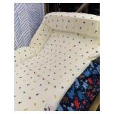 100% Cotton Lining Portable Foldable Toddler Travel Bed - Soft Foam Floor Bed with Washable Cover, Safe and Comfortable Toddler Crib, Ocean Blue