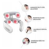 Magic Pro 2.0 Neck Massager, 2025 Upgraded 4-Head Portable Neck Massage with 6 Vibration Modes & 15 Intensity Levels, Ergonomic Design Promote Muscle Relaxation (White)