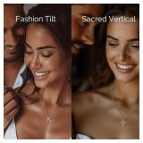 Retails for $140! Moissanite Cross Necklace for Women Faith Pendant Christian Gifts Rodium Sterling Silver Jewelry for Her Wife Daughter Granddaughter Mom Grandma Anniversary Christmas Birthday Mother