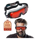Professional OD6+ Laser 532nm Strap Goggles,180-540nm Safety for Green Laser,UV/Violet and Blue Laser Goggles,Laser Strap Glasses for Laser Whitening,Cold Light,Laser Engraving, with Cover Glasses.