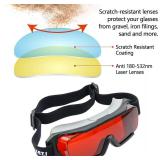 Professional OD6+ Laser 532nm Strap Goggles,180-540nm Safety for Green Laser,UV/Violet and Blue Laser Goggles,Laser Strap Glasses for Laser Whitening,Cold Light,Laser Engraving, with Cover Glasses.