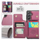 Vinich for Samsung Galaxy S25 Plus Wallet Case with Card Holder, RFID Blocking Credit Slots Kickstand Shockproof Phone Cover Fit for Galaxy S25 Plus 6.7" Wine Red