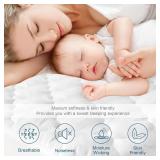 Full Size Mattress Protector Pad Waterproof Quilted, Breathable & Cooling Full Mattresses Pad Cover Fitted for Double Bed with Deep Pocket Up to 14", (White)