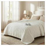 GarveeHome Heated Blanket Electric Blanket Queen Size 84 in x90 in, w/Dual Control,10 Heating Levels & 10 Hours Auto Shut Off, Cozy Soft Fleece Fast Heating Blankets Gift, Machine Washable,Beige