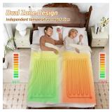 GarveeHome Heated Blanket Electric Blanket Queen Size 84 in x90 in, w/Dual Control,10 Heating Levels & 10 Hours Auto Shut Off, Cozy Soft Fleece Fast Heating Blankets Gift, Machine Washable,Beige