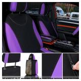 BBTO 43 Pcs Bling Car Accessories Set for Women Front Seats and Rear Bench Polyester Car Seat Protectors Wheel Cover Seat Floor Mats Full Crystal Automotive Interior Decor(Purple and Black)