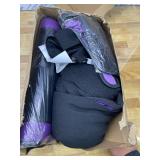 BBTO 43 Pcs Bling Car Accessories Set for Women Front Seats and Rear Bench Polyester Car Seat Protectors Wheel Cover Seat Floor Mats Full Crystal Automotive Interior Decor(Purple and Black)