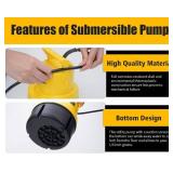 Tankless Water Heater Flushing Kit Includes 1/4HP Submersible Sump Pump with Two Adapters & 3 Gallons Pail with Bucket Lid Opener & Two 1/2 Dia X 6 PVC Hoses with Washers