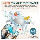 HOWORK Blender for Smoothies, 750W Personal Blender, 56 Oz Glass Jar, 16oz Portable Cups,2+P speed, 3 Functions for Smoothies, Frozen Drinks & Ice Cream,Grey