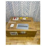 TUTOTAK Bar Cart, Serving Cart for Home, Drink Cart, Mobile Kitchen Shelf with Wine Rack and Glass Holder, Rolling Beverage Cart, Gold BC01BB031