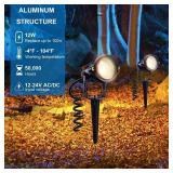 Retails for $170! SUNVIE 24 Pack Low Voltage Landscape Lights LED 12W Landscape Lighting with connectors AC/DC 12V-24V Outdoor Spotlight IP65 Waterproof Tree Flag Lights Warm White Spotlights for Yard