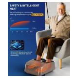 Retails for $110! MOUNTRAX Foot Massager Machine with Heat, Foot Massager for Plantar Fasciitis, Neuropathy Pain, Shiatsu Foot Massager with Remote, Fits Feet Up to Men Size 12 (Gray)