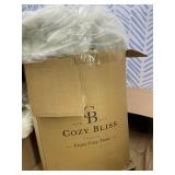 Cozy Bliss Faux Fur Throw Blanket for Bed King Size, Fuzzy Soft Plush Thick Bubble Blanket for Sofa Bedroom Living Room, 108 * 90 Inches Cream White