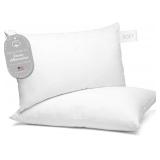 Digital Decor 100% Cotton Luxury Hotel Pillows Standard Size Set of 2, Cooling Down Alternative Bed Pillows for Sleeping, Hypoallergenic Soft Pillows for Side & Back Sleepers, Made in USA, 26" x 20"