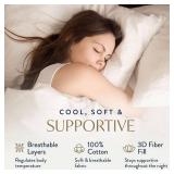 Digital Decor 100% Cotton Luxury Hotel Pillows Standard Size Set of 2, Cooling Down Alternative Bed Pillows for Sleeping, Hypoallergenic Soft Pillows for Side & Back Sleepers, Made in USA, 26" x 20"