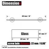 JQK Bathroom Glass Shelf Gold, Tempered Glass Shower Storage 16 by 5 inches, 304 Stainless Steel Brushed Gold Wall Mount 2 Pack, TGS101L16-BG-P2