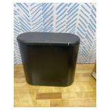 IEEK Plastic Trash Can with Press Top Lid,3.2 Gallon /12 Liter Garbage Can,Black Modern Waste Basket Thin Trash Cans for Bathroom,Kitchen,Living Room,Office and Narrow Spaces