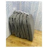 Wellsin Chair Cushions for Dining Chairs 6 Pack - Kitchen Chair Cushions with Ties and Non-Slip Backing - Dining Chair Pads 16"X16"X2", Dark Gray