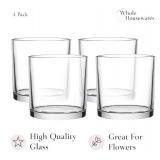 5"X5" Glass Cylinder Vase - WHOLE HOUSEWARES Candle Holder - Decorative Centerpiece Arrangement for Wedding Party Event Home Office Decor - Set of 4