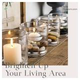 5"X5" Glass Cylinder Vase - WHOLE HOUSEWARES Candle Holder - Decorative Centerpiece Arrangement for Wedding Party Event Home Office Decor - Set of 4