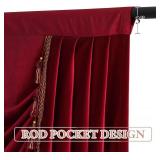 Retails for $134! StangH Christmas Red Valance Curtain 110 inches Width, Heavy Thick Light Blocking Window Drapes Rod Pocket Waterfall Swag for Theater/Living Room, W110 inches, 1 Panel