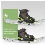 Retails for $114! G2 21/25/30/36 Inches Light Weight Snowshoes with Toe Box, EVA Padded Ratchet Binding, Heel Lift, Flexible Pivot Bar, Durable Back Strap, Trekking Poles, Carrying Bag, Snow Baskets(6