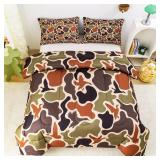 Duck Camo Bedding Set Twin Size for Boys,Green Camouflage Comforter Set,Duck Hunting Bed Sets,Camo Bedroom Decor for Teens Kids