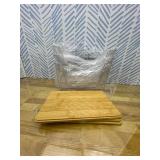 4 Set Stackable Storage with Removable Bamboo Cover, Plastic Container for Kitchen Organizers, Clear Front Open More Easy Access Bins Storage for Pantry, Potato, Onion, Garlic, Fruits, Vegetable