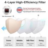 HOMSSEM 25pcs VIUUM Deluxe Korean Face Color Mask Soft and Durable Korea Face Mask for Adults 2D 4-Layer Filter 6Color (Black-Large)