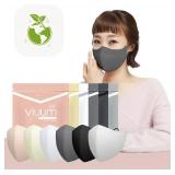 HOMSSEM 25pcs VIUUM Deluxe Korean Face Color Mask Soft and Durable Korea Face Mask for Adults 2D 4-Layer Filter 6Color (Gray-Large)