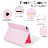 Case with Keyboard Mouse for Samsung Galaxy Tab A11 Plus/A9 Plus 2025/2023 11 inch,7 Color Rainbow Backlight Detachable USB-C Keyboard Magnetic Case with Pen Slot for Tablet A11+ A9+ 5G Pink