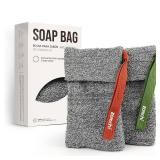 ZOMCHI 2 Pieces Exfoliating Soap Bags, Soap Savers for Bar Soap, Soap Bar Pouch for Deep Exfoliation, Foaming Soap Sock for Shower