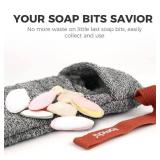 ZOMCHI 2 Pieces Exfoliating Soap Bags, Soap Savers for Bar Soap, Soap Bar Pouch for Deep Exfoliation, Foaming Soap Sock for Shower