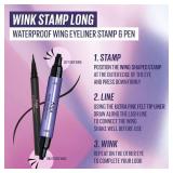 Kaja Winged Eyeliner Set - Wink Stamp Long | with Avocado Extract, Double-ended Wing, Smudge-Proof, Waterproof, Eye Irritation Tested, Long Lasting Pencil, Colorstay, Matte Finish, Cat Eye Look