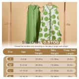 TILLYOU 2 Pack Baby Sleep Sack 18-24 Months 100% Cotton Wearable Blanket 0.5 TOG Sleeveless Summer Sleep Sacks with 2-Way Zipper, Green Apple & Fruit Green