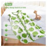 TILLYOU 2 Pack Baby Sleep Sack 18-24 Months 100% Cotton Wearable Blanket 0.5 TOG Sleeveless Summer Sleep Sacks with 2-Way Zipper, Green Apple & Fruit Green
